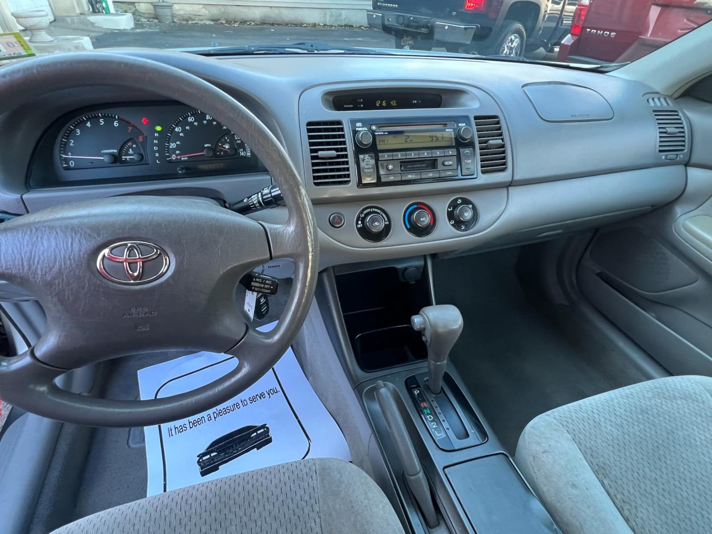 2003 charcoal /beige Toyota Camry LE (4T1BE32K63U) with an 2.4L L4 DOHC 16V engine, located at 1018 Brunswick Ave, Trenton, NJ, 08638, (609) 989-0900, 40.240086, -74.748085 - Photo#12